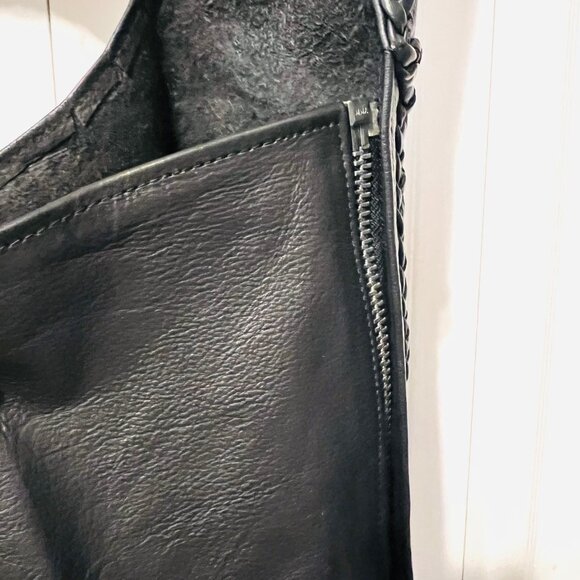 Hot Leathers Braided Black Leather Riding Chaps-Motorcycle-Large-Unhemmed-Unisex - Picture 11 of 16